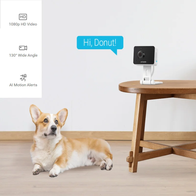 Cheap Zmodo cámara de seguridad interior 1080P Mini Pro, videocámara de seguridad para interiores con WiFi, detección de movimiento de personas vehículos mascotas, Monitor de bebé, niñera