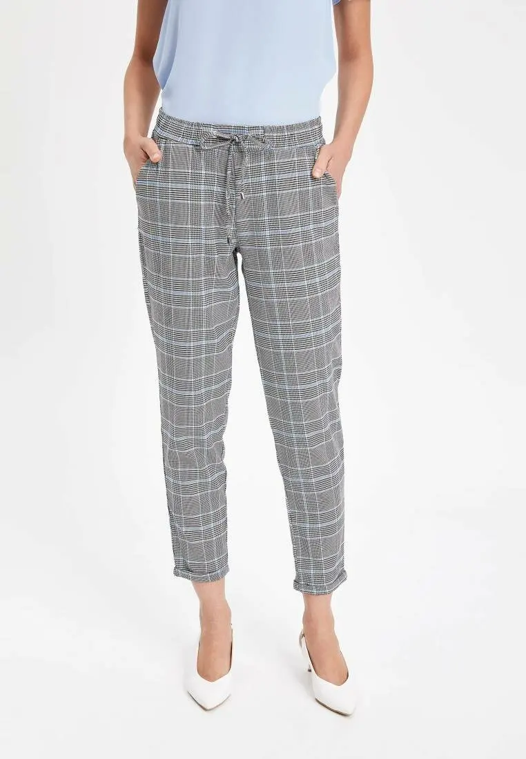 DeFacto Модные женские клетчатые брюки весенне-осенние длинные повседневные