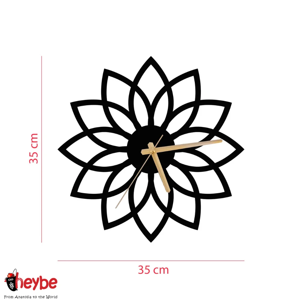 Деревянные настенные часы Декоративный цветок жизни Бесшумный механизм