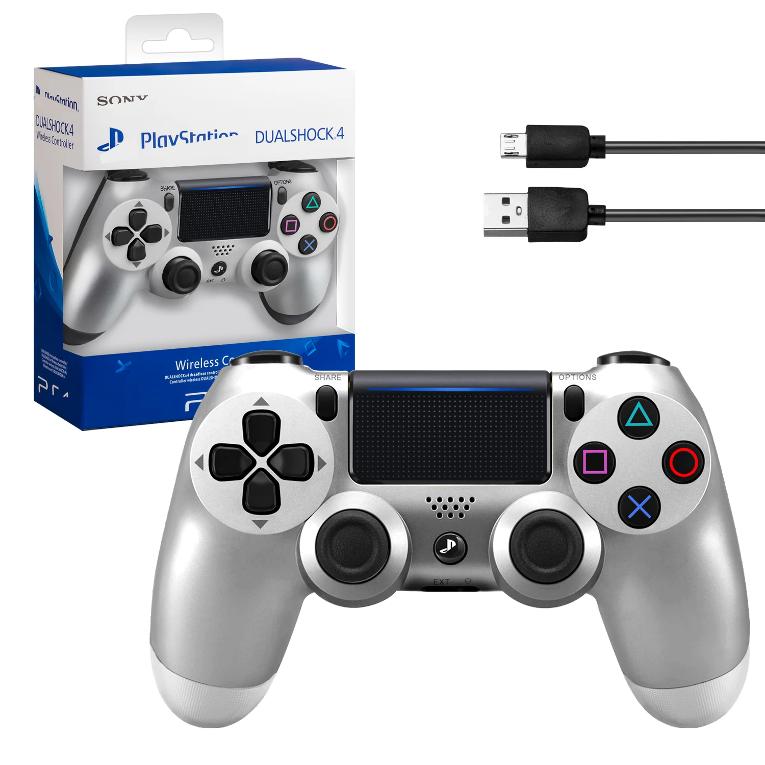 Джойстик PS4 DualShock Wireless (G2) Silver | Электроника