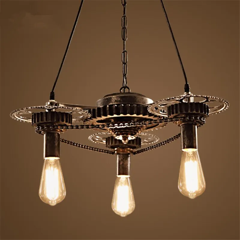 Железная ретро люстра в стиле лофт креативная индивидуальная лампа индастриал с