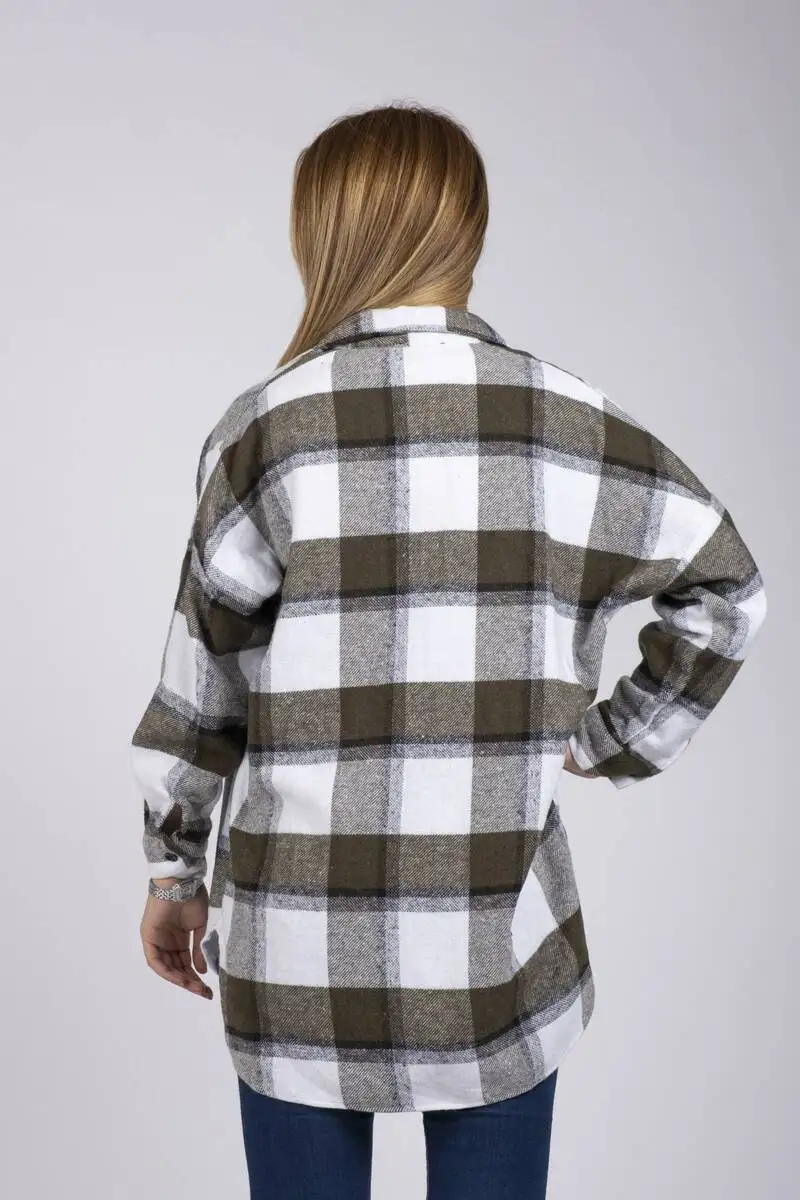 

2021 lumberjack women cotton shirt Fashion stylish plaid blouse Ladies top tunic Buttoned long sleeve loose Women's clothing