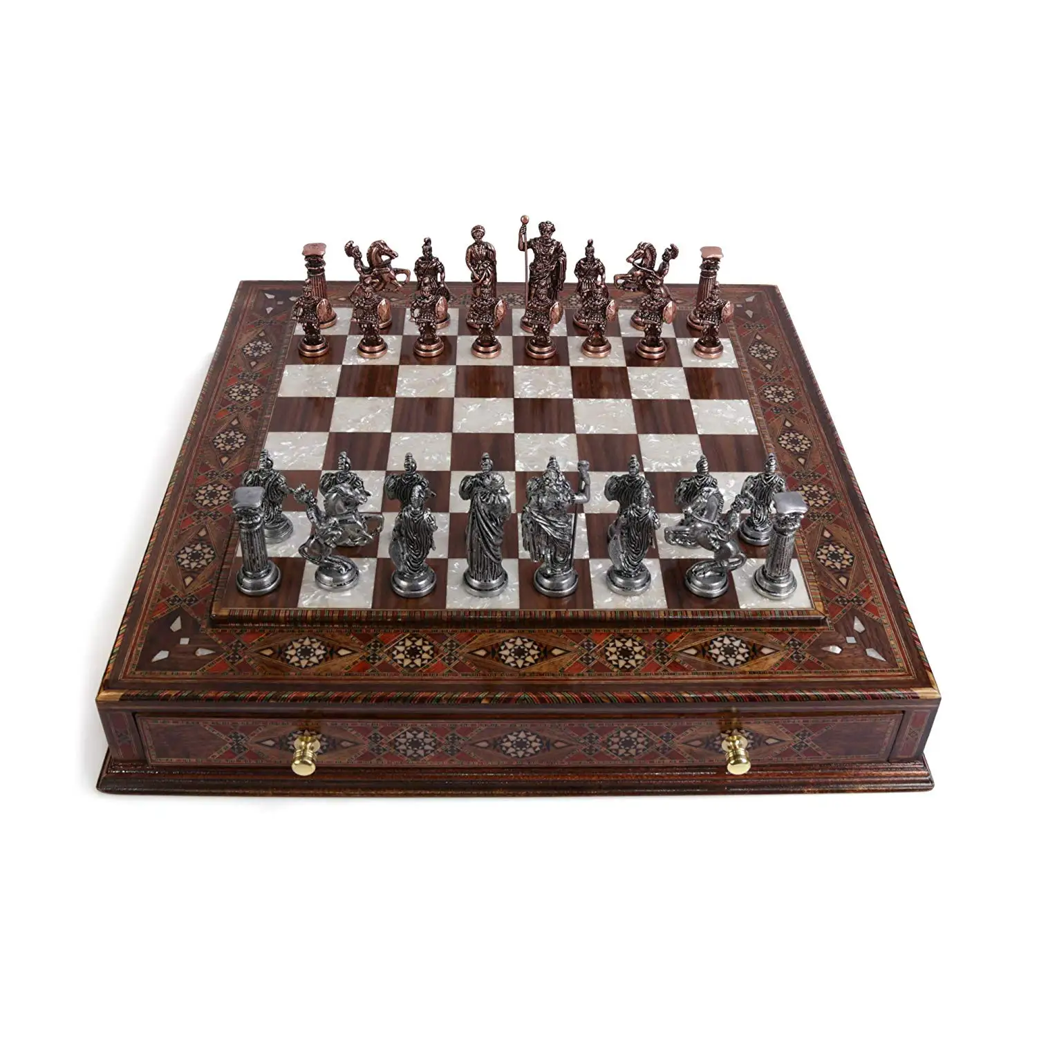 Металлический Шахматный набор антикварные медные римские фигурки предметы