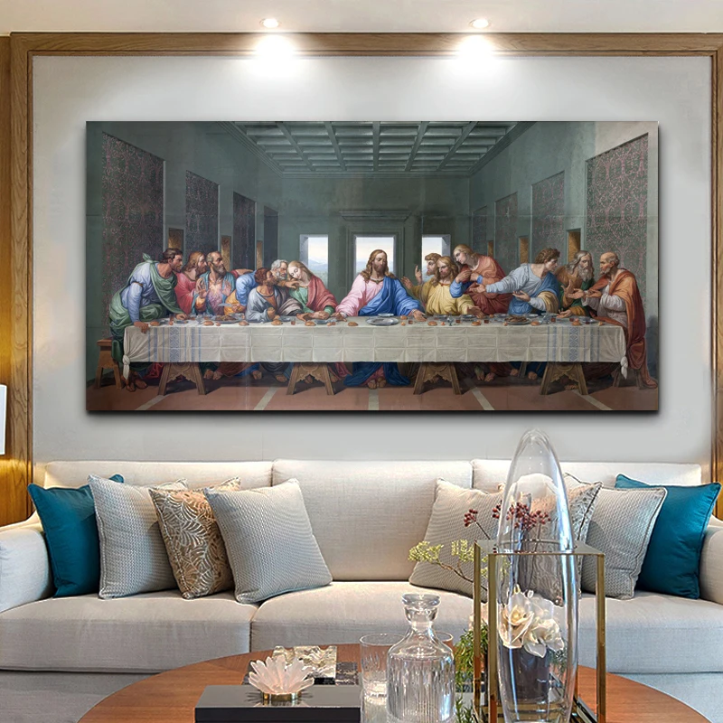 

The Last Supper Posters and Prints Vintage Canvas Painting Wall Art Pictures for Living Room Retro Decor Indoor Decorations