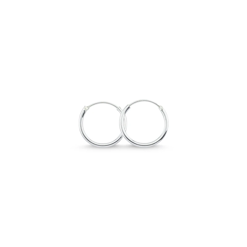 

Silver 925 Sterling 14mm Simple Ring Earrings