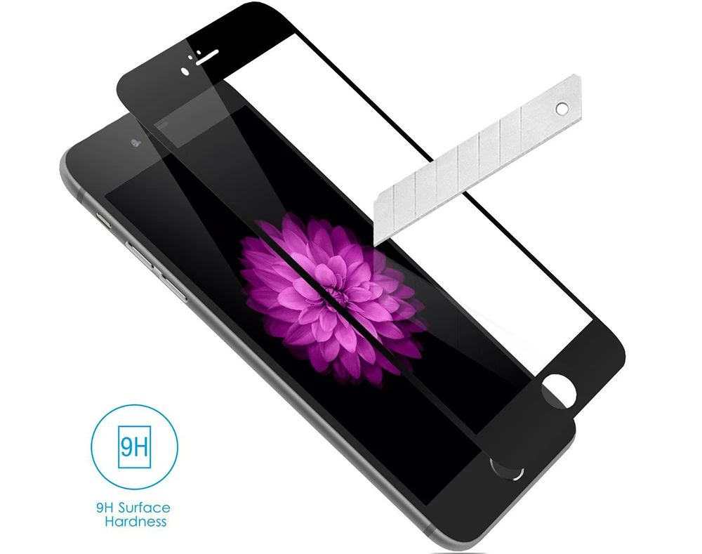 Защитное стекло для iPhone 7 Plus 8 Белый Черный iPhone7Plus iPhone8Plus + Бесплатная доставка в