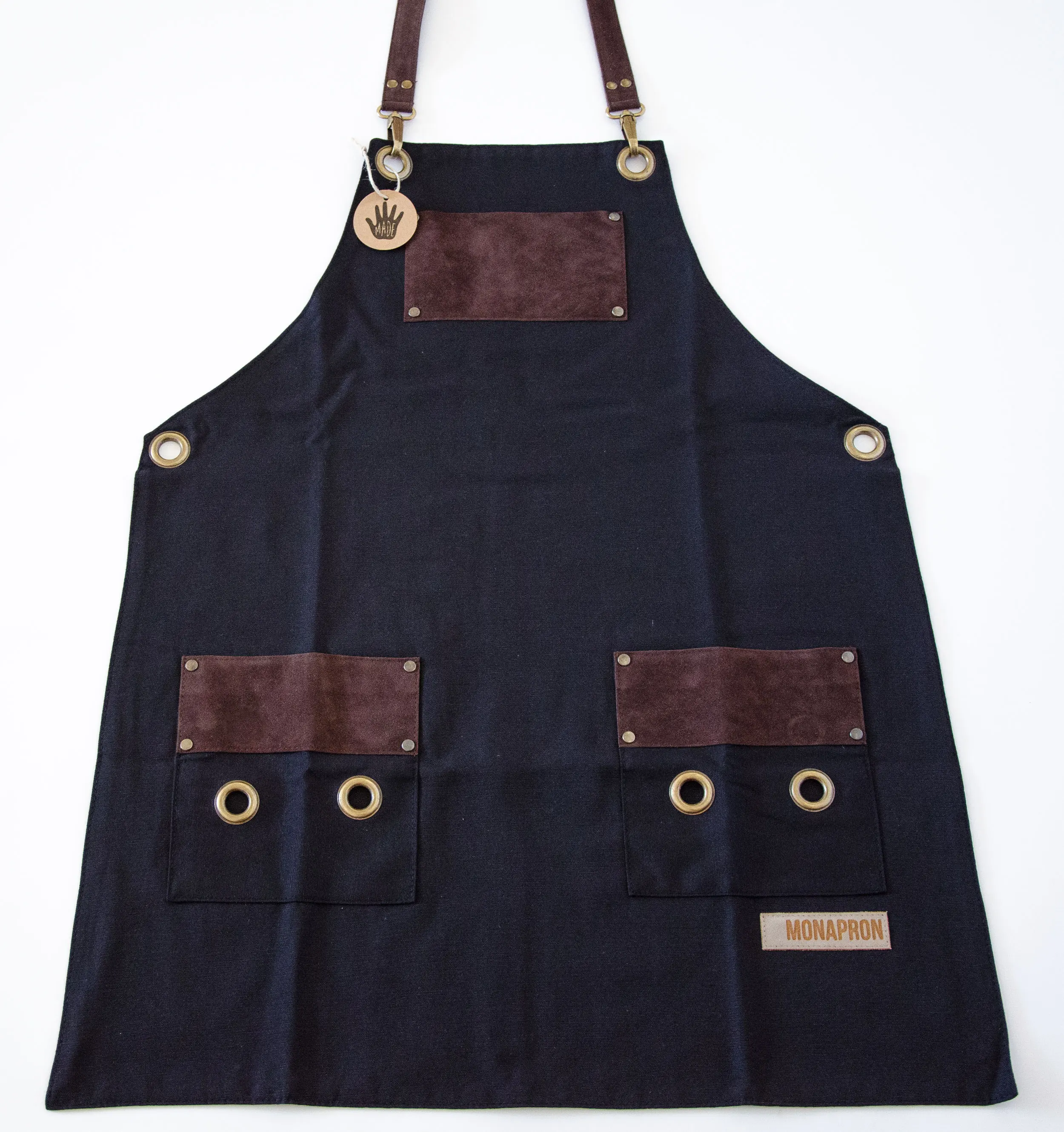 Men's Apron Bib Chef Kitchen Apron Barista Apron Bartender Coffee Restaurant Cooking Apron with Pockets