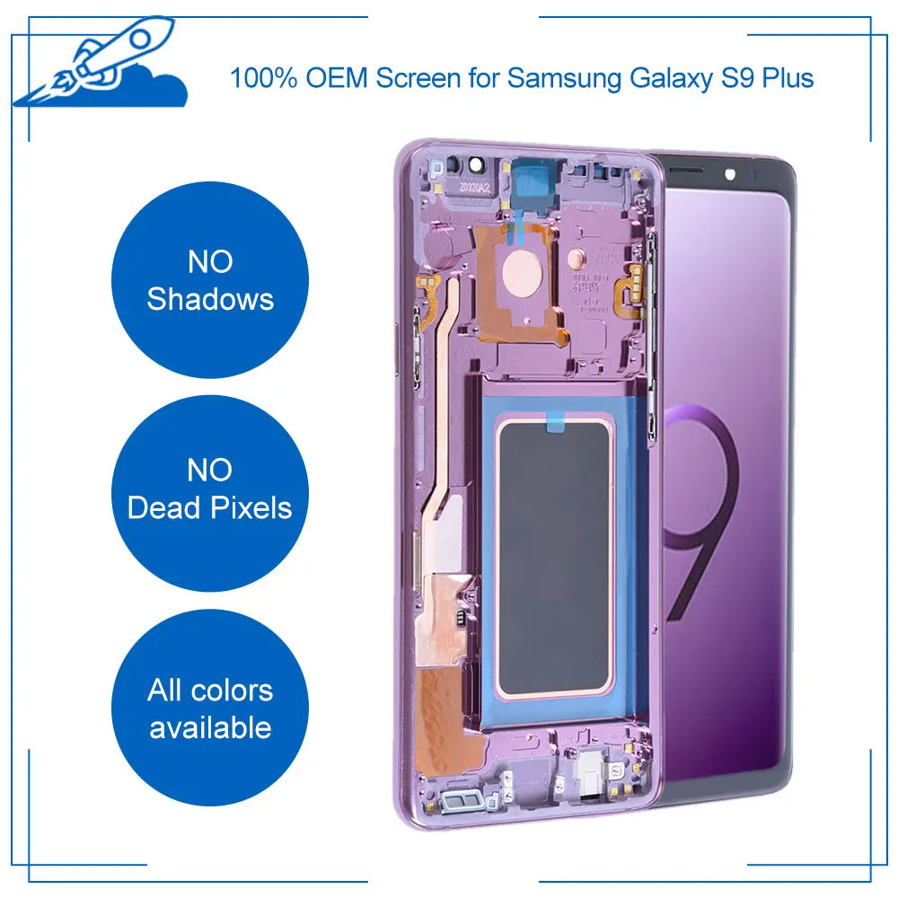 Ori для samsung Galaxy S9 Plus G965F G965U G965W AMOLED дисплей с кодирующий преобразователь сенсорного экрана в сборе запасные части