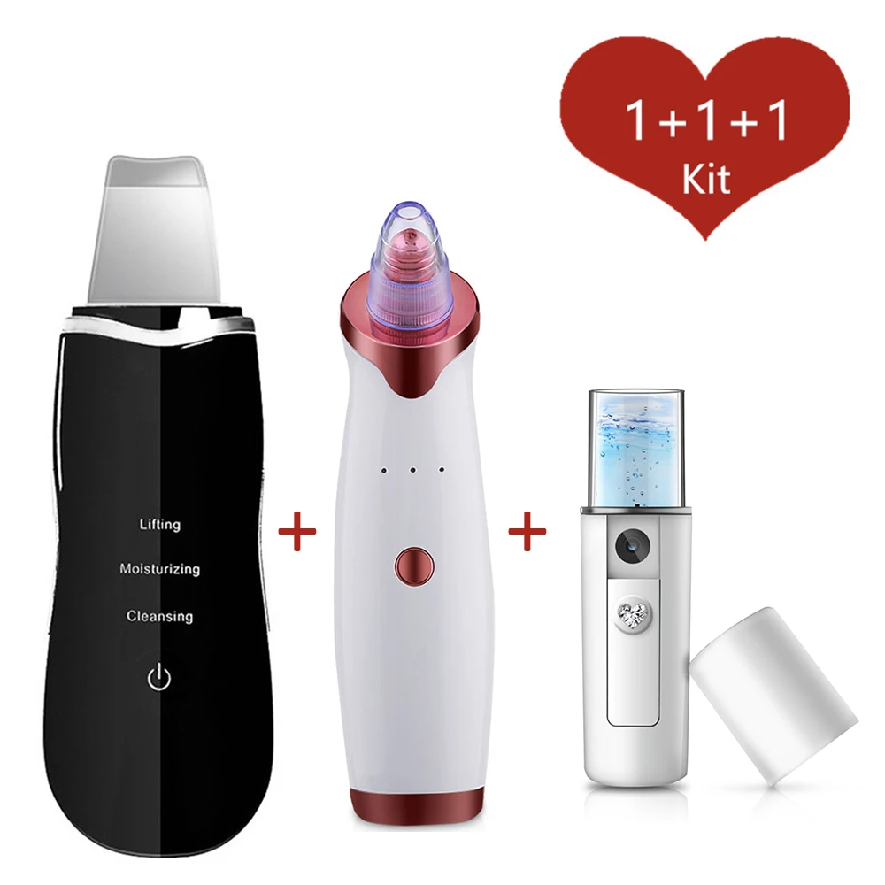 

Blackhead Remover Vacuum+ Ultrasonic Skin Scrubber+Facial Steamer Deep Face Cleansing Machine Acne Extractor Facial Pore Cleaner