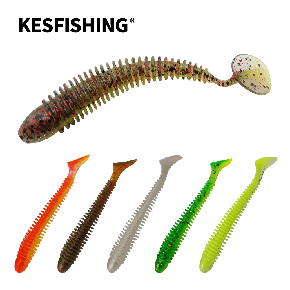 

KESFISHING Ring Shad 4" Artificial Soft Silicone Simulation Baits Explosive Injection of Scent Salt Free shipping Fishing Lures