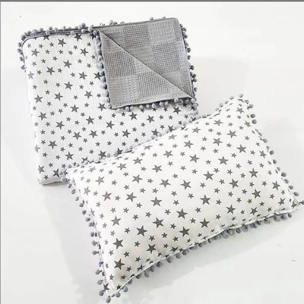 

Baby Blanket Our double-sided muslin pique pillow combination Patterned Soft Bed and Car Blanket It is 100% cotton Product Con