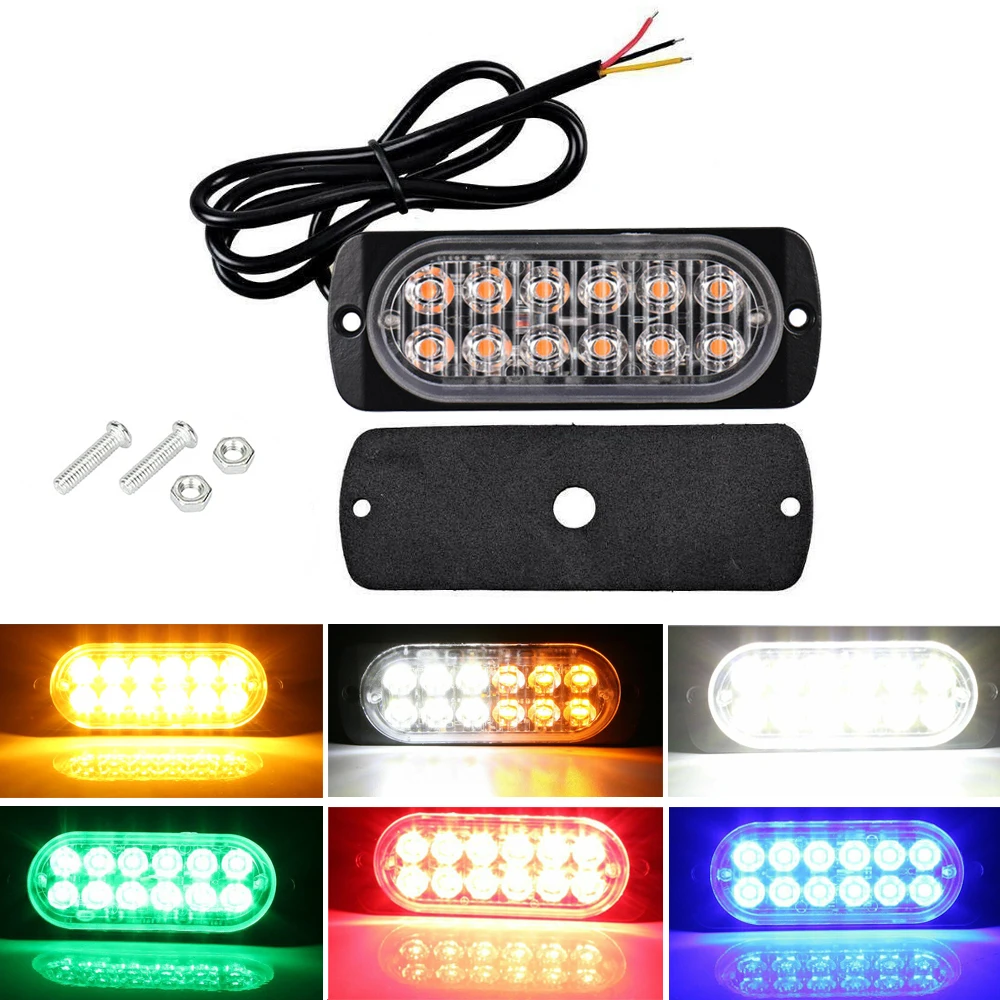 

36W 12 LED Warning Light Emergency Side Strobe Car Lights Assembly Super Bright Signal Lamp Auto Accessories For Car Truck