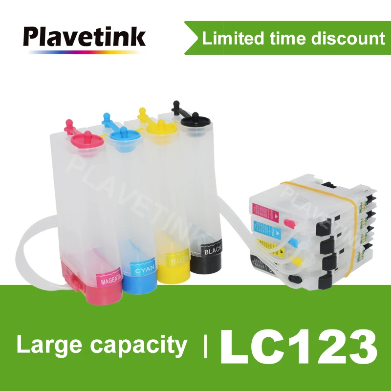 Система резервуара для чернил Plavetink LC 123 СНПЧ принтера Brother J4510DW J4610DW J4710DW J470DW J6920DW с