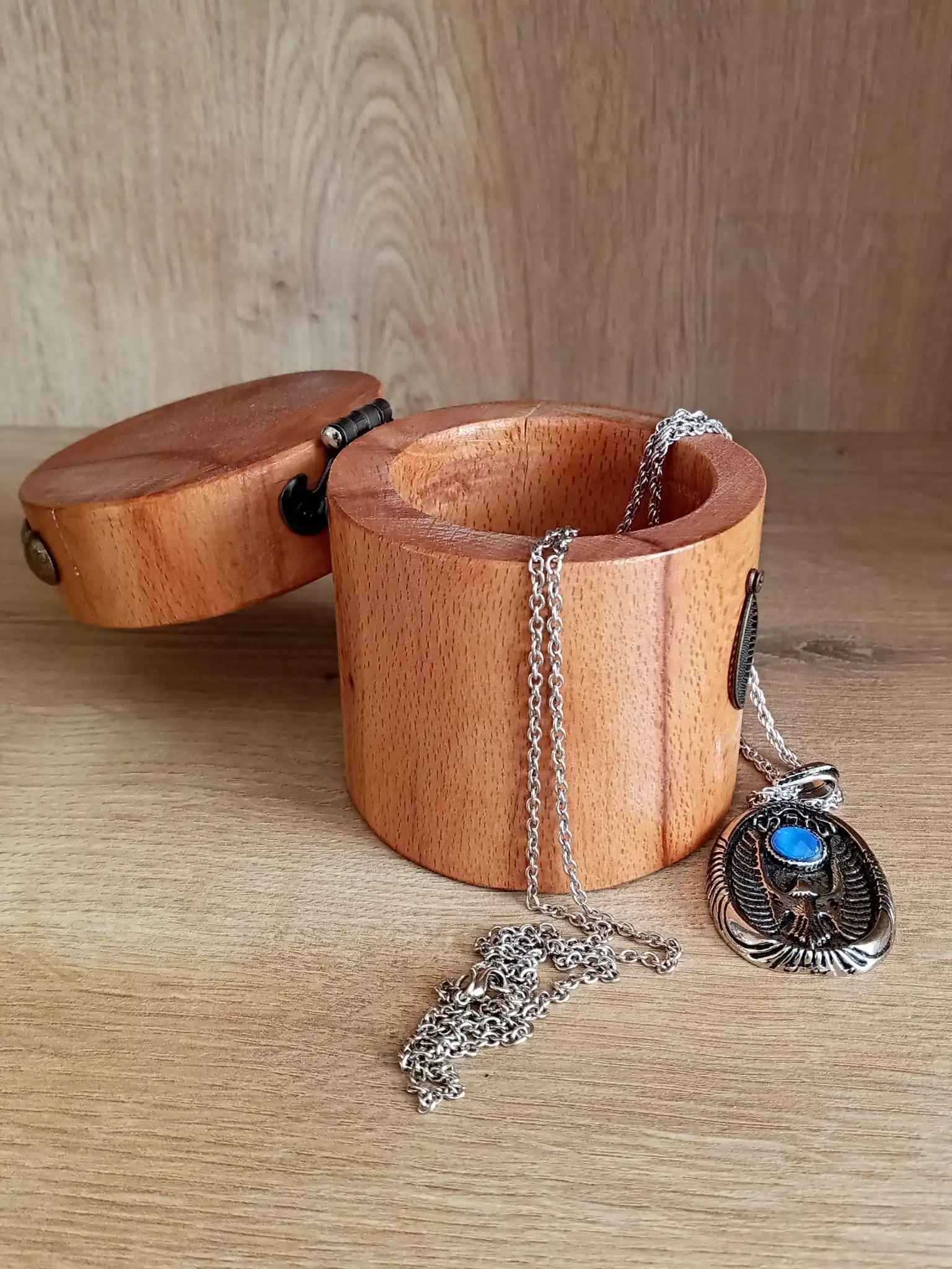 Rustic Wood Wedding Ring Necklace Box. Authentic Box.