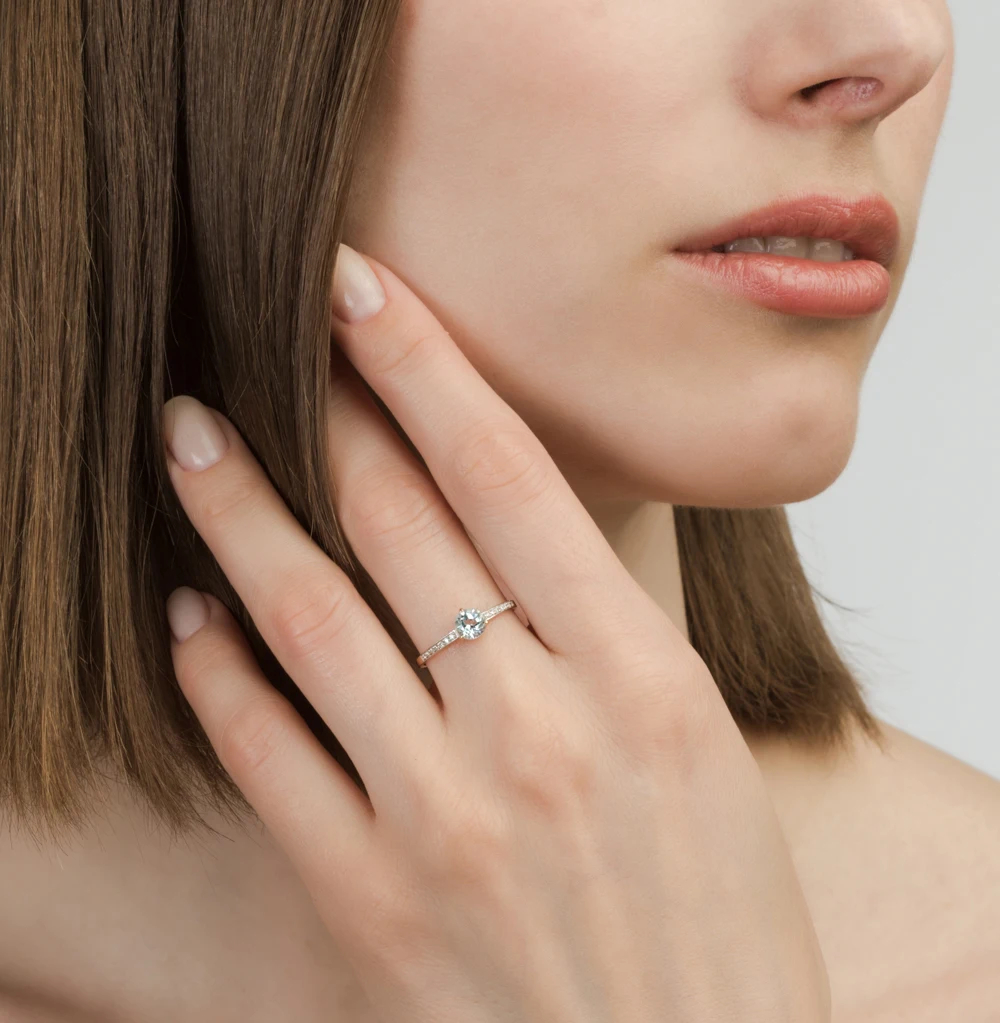 Золотое кольцо с топазами и фианитами SUNLIGHT|Кольца| |