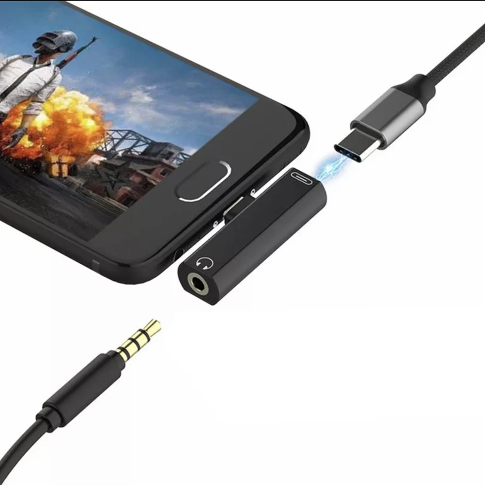 Адаптер Type C 2 в 1 для Android Jack аудио зарядное устройство наушников | Мобильные