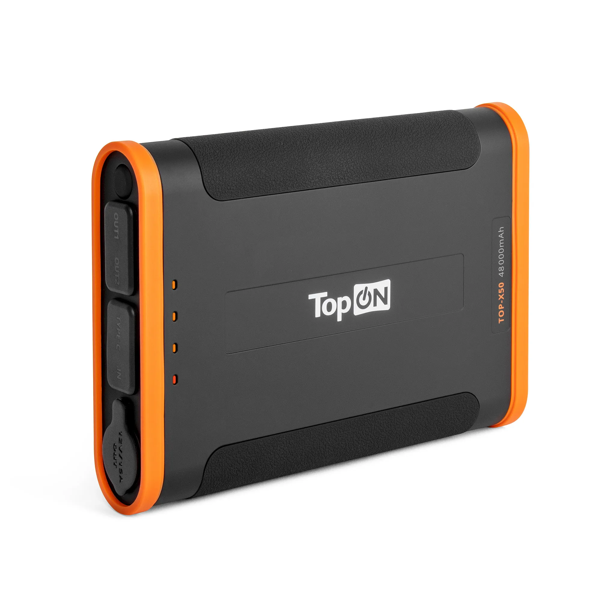 Внешний аккумулятор TopON TOP-X50 48000mAh Type-C PD 60W USB1 QC3.0 USB2 12W авторозетка 180W фонарь защита