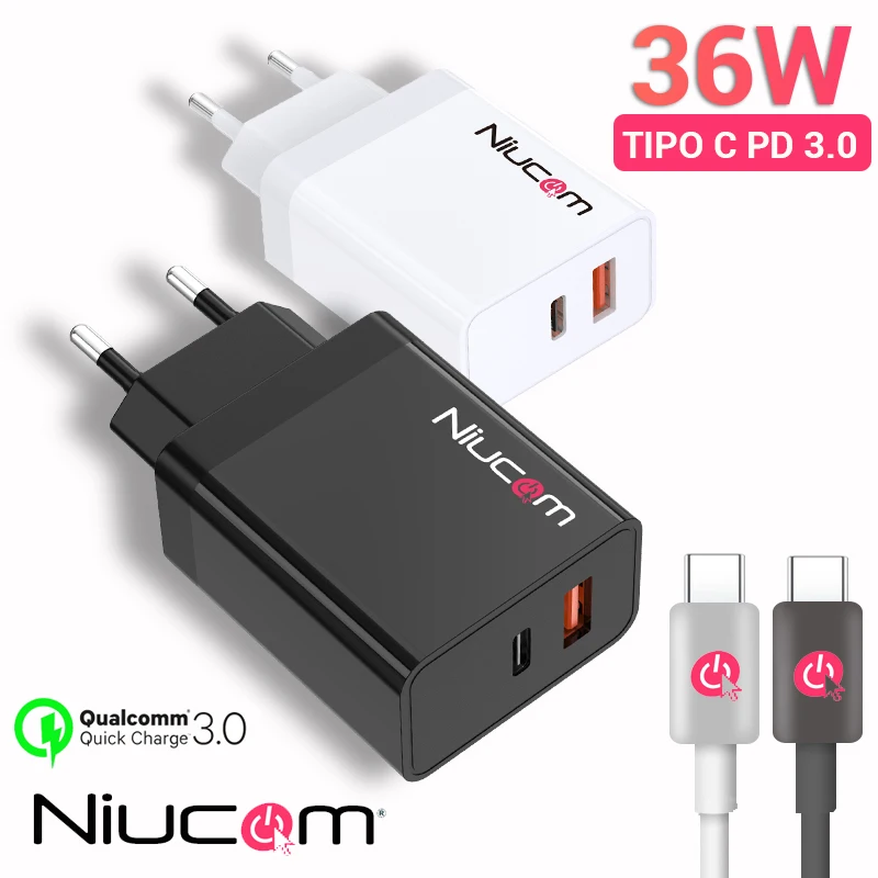 Сетевое зарядное устройство Niucom 36 Вт Qualcomm 3 0 быстрая зарядка для универсального