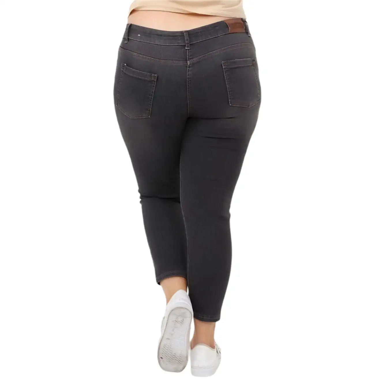 Женские модные однотонные джинсы Hanezza большие размеры сезон зима 2021 элегантные