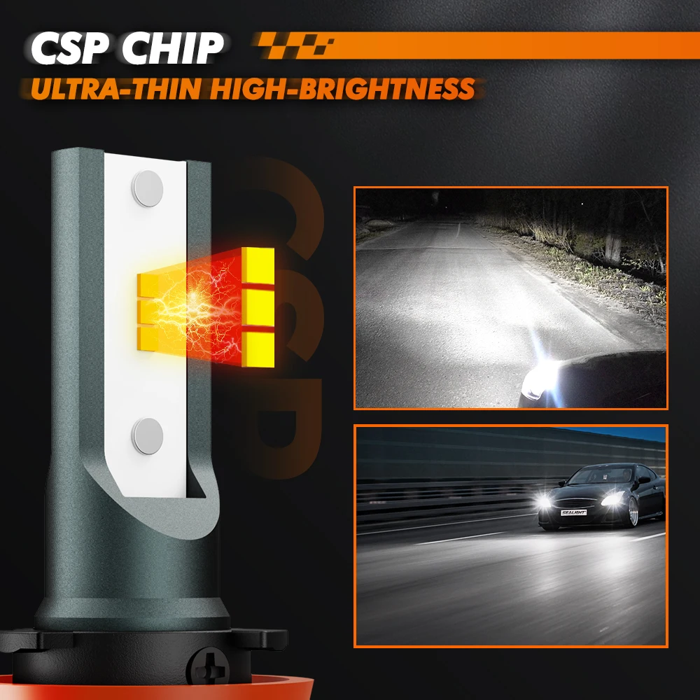 Светодиодные фары SEALIGHT H7 H11 9005 HB3 9006 HB4 9008 H13 H4 мотоциклетные Противотуманные с CSP