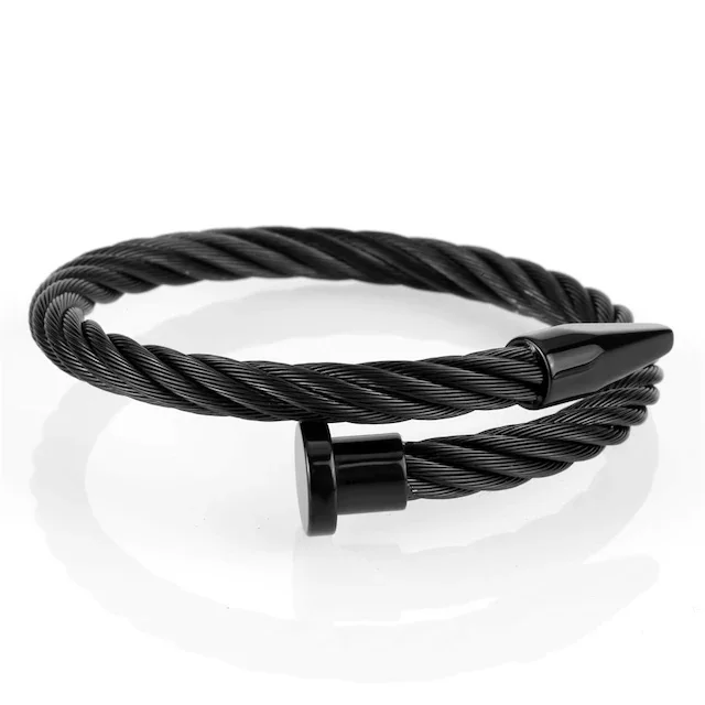 

NAIL BLACK STEEL BRACELET 412020381