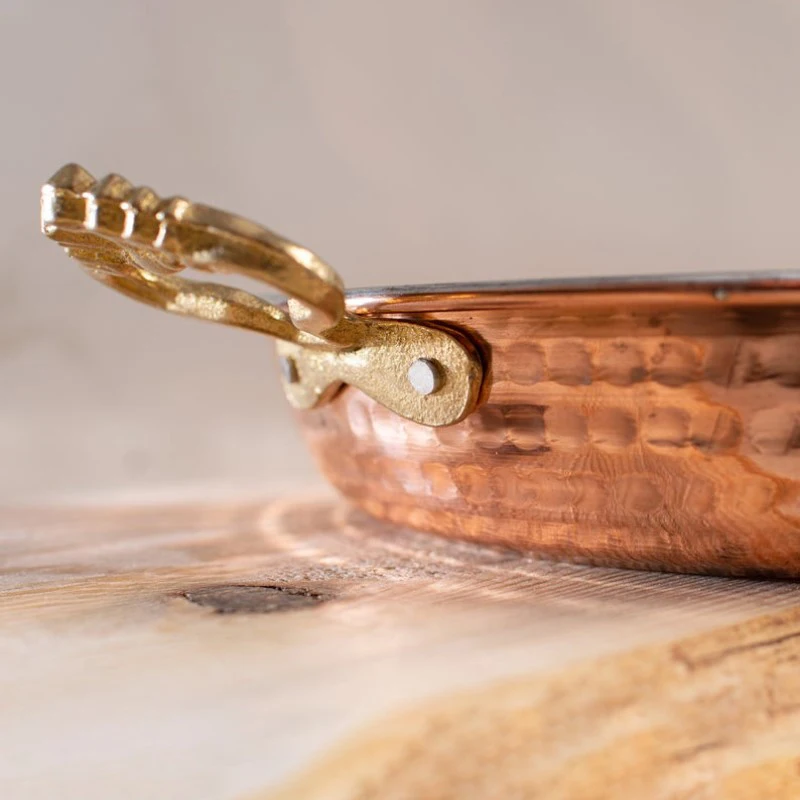 Турецкая медная сковорода с двойной ручкой 3 шт. старая кованая для жарки яиц