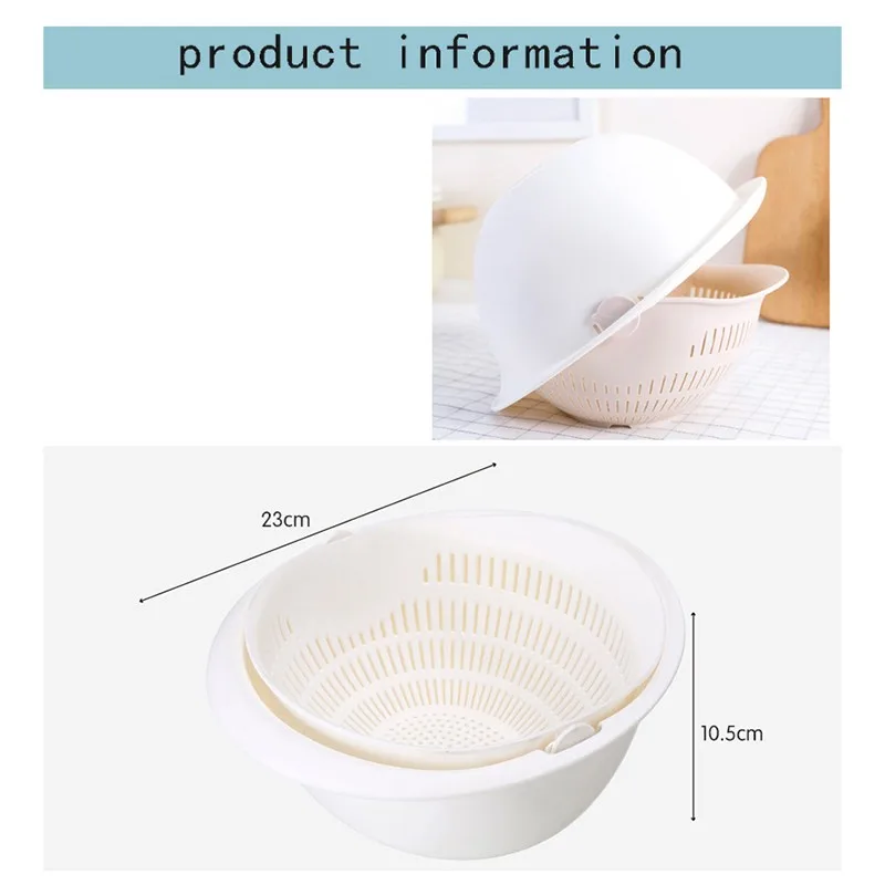 

Multifunctional Double Layer Drain Basket Easy Clean Fruits Vegetables Strainer Basket for Kitchen Tool Drain Storage Basket
