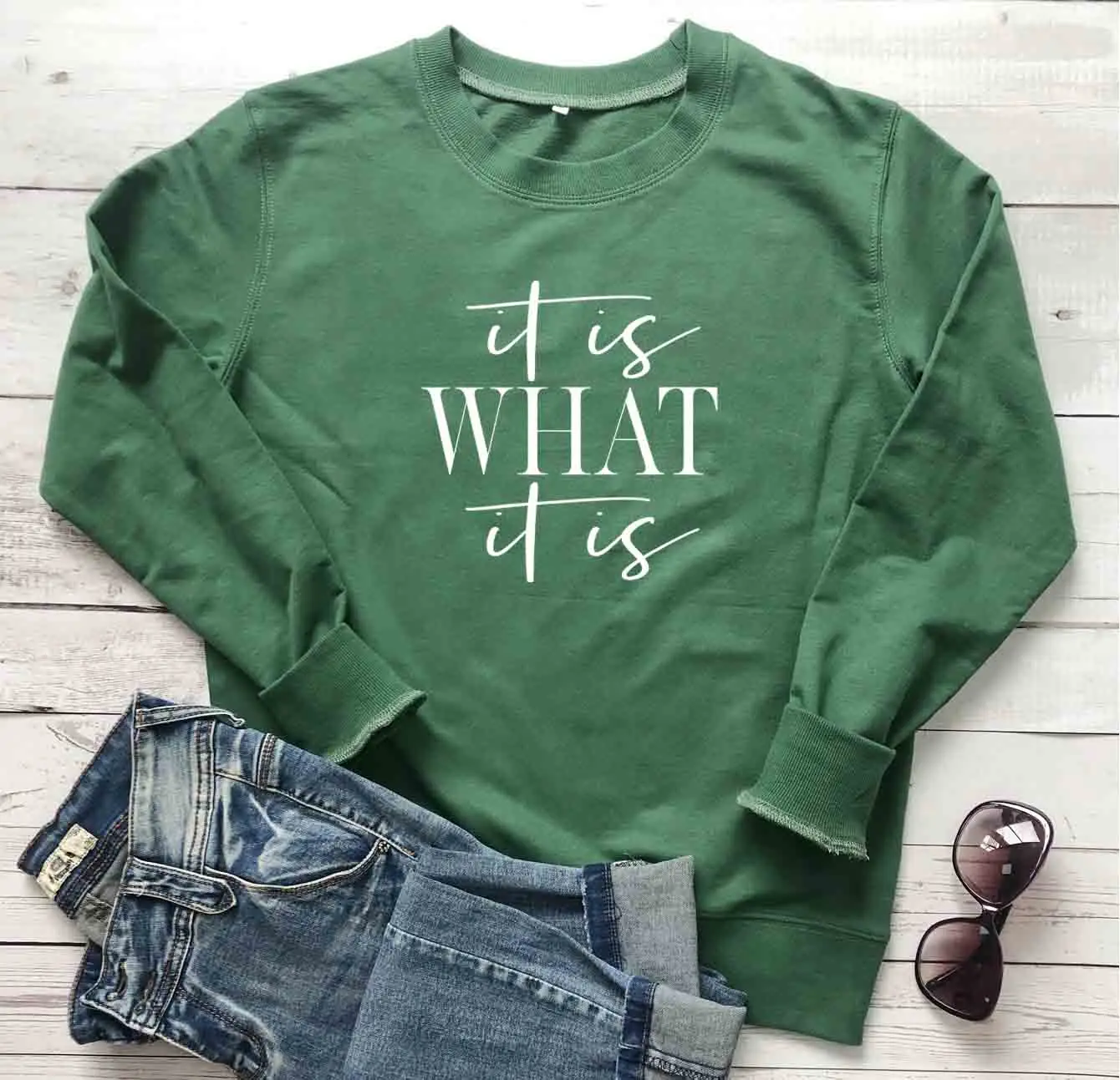

It is What it is religion church sweatshirt quote pure cotton casual hipster vintage street style faith jesus pullovers art tops
