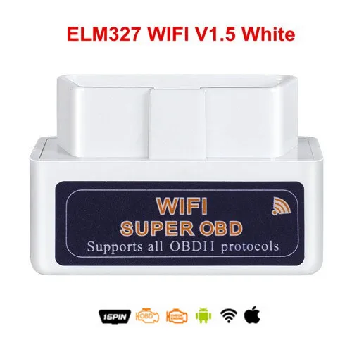 WIFI V1.5 White Лучшая цена USB ELM327 V1.5 OBD2 сканер кода ELM327 USB V1.5 Диагностический кабель ELM 327 Поддержка OBD2 протоколы для Windows 7 8 XP - Цвет: WIFI V1.5 White