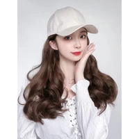 danbo long wavy synthetic baseball cap hair wig natural black cruella wigs naturally connect hat wig adjustable for girl
