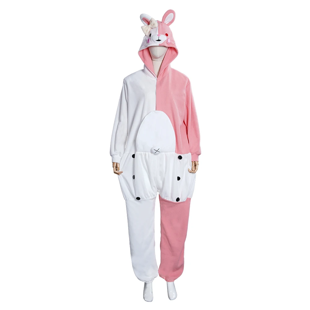 Anime Monomi Monokuma Cosplay Pajama Adult Onesie Jumpsuit Danganronpa Pink Bear Pajamas Halloween Party Suit Overalls Xmas Gift images - 6