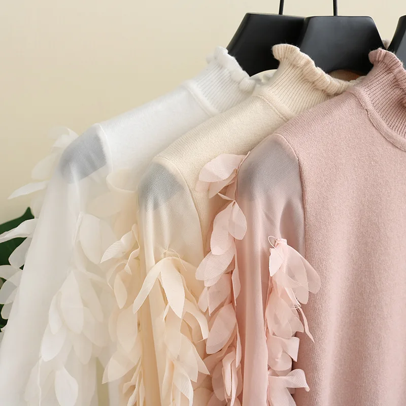 GOODSTUS сезон весна-осень Новый Для женщин свитер в виде лепестков с буфами на
