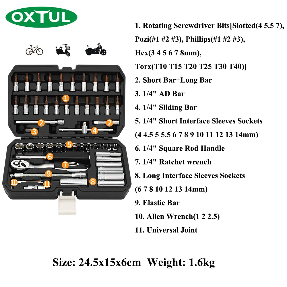 53 шт. набор инструментов для ремонта автомобиля с трещоткой | Инструменты