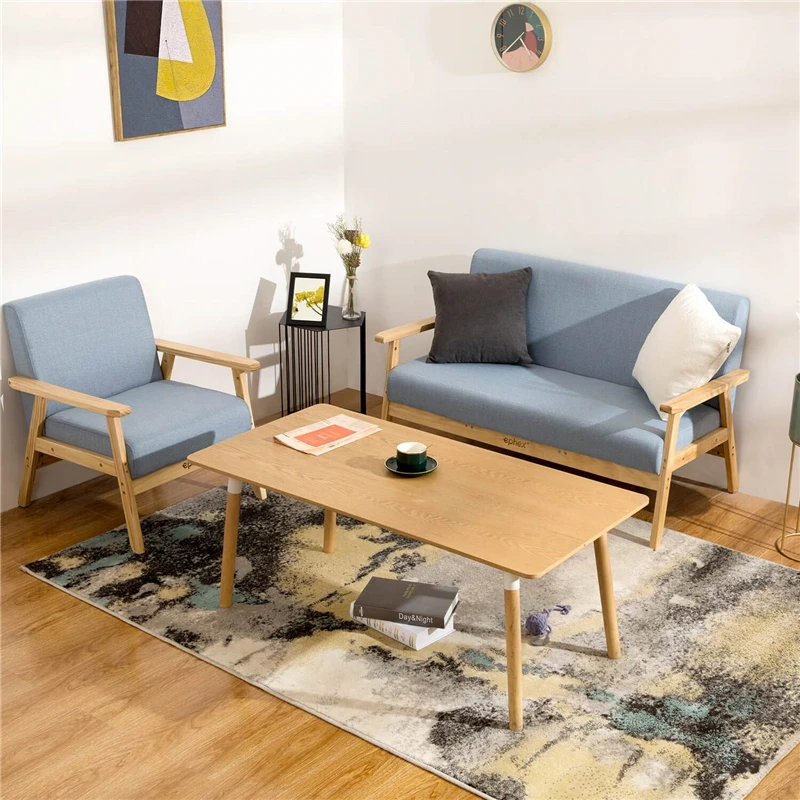 Гостиной современный 2 местный диван стул деревянный кресло для сидений человека