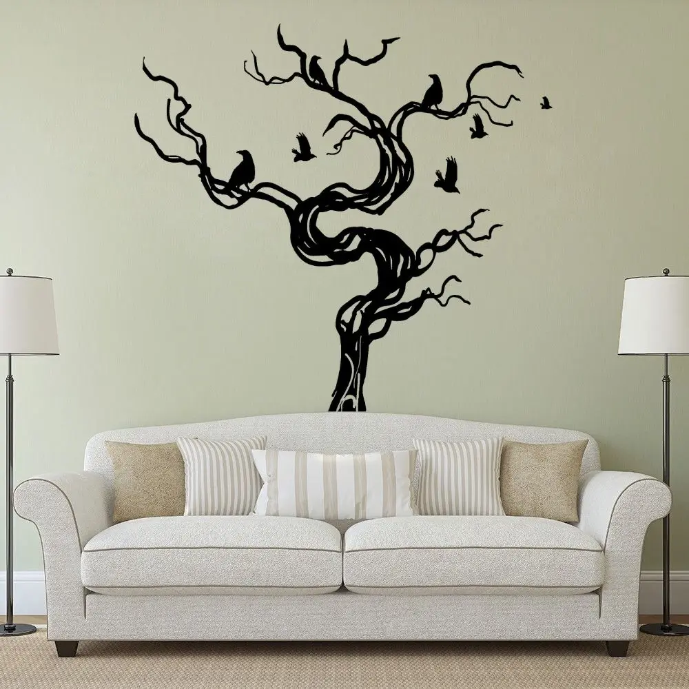 

Crow On Dead Tree Decal Wall Art Animal Sticker Home Living Room Decoration Removable A002678