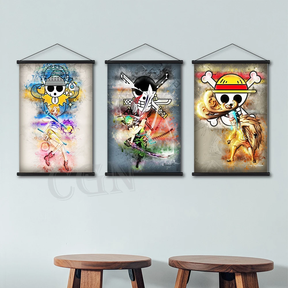Картина из японского аниме на холсте цельная Настенная картина Луффи роноа
