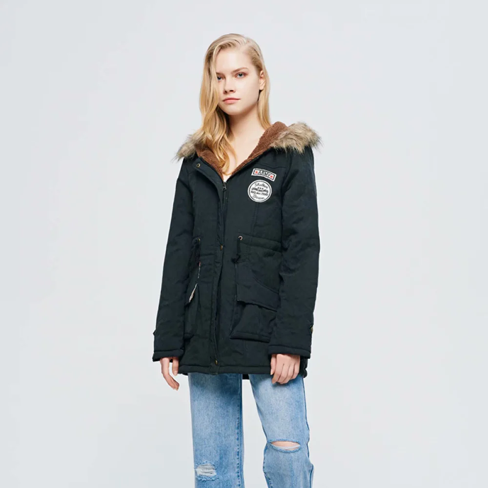 

Women Clothes Fashion Parka 2020 Winter New High Quality Outwear Casual Solid Hooded Warm Jacket Medium Length Slim Parka Coat