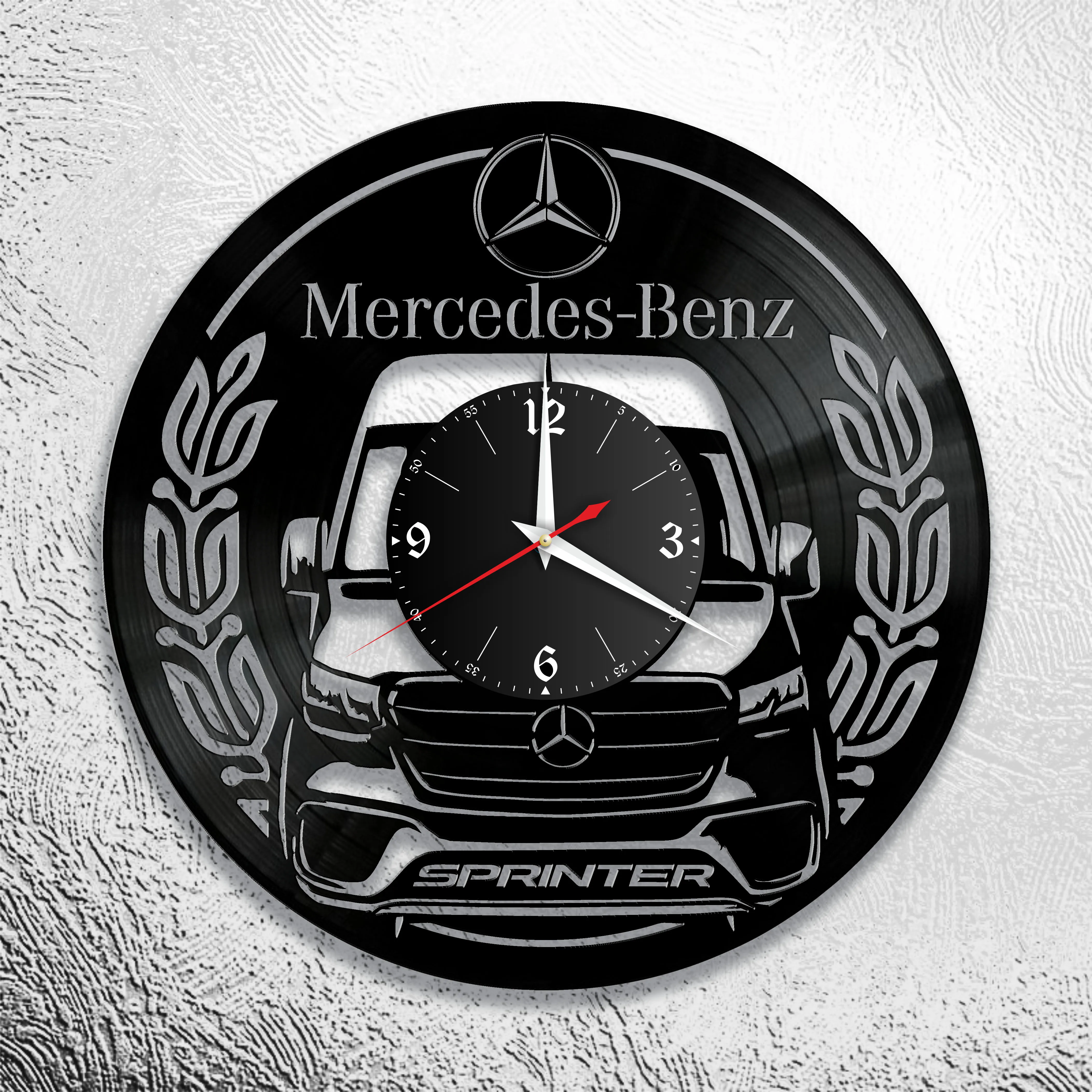 Часы MERCEDES BENZ из виниловой пластинки новинка 2021 виниловые часы ретро | Дом и сад