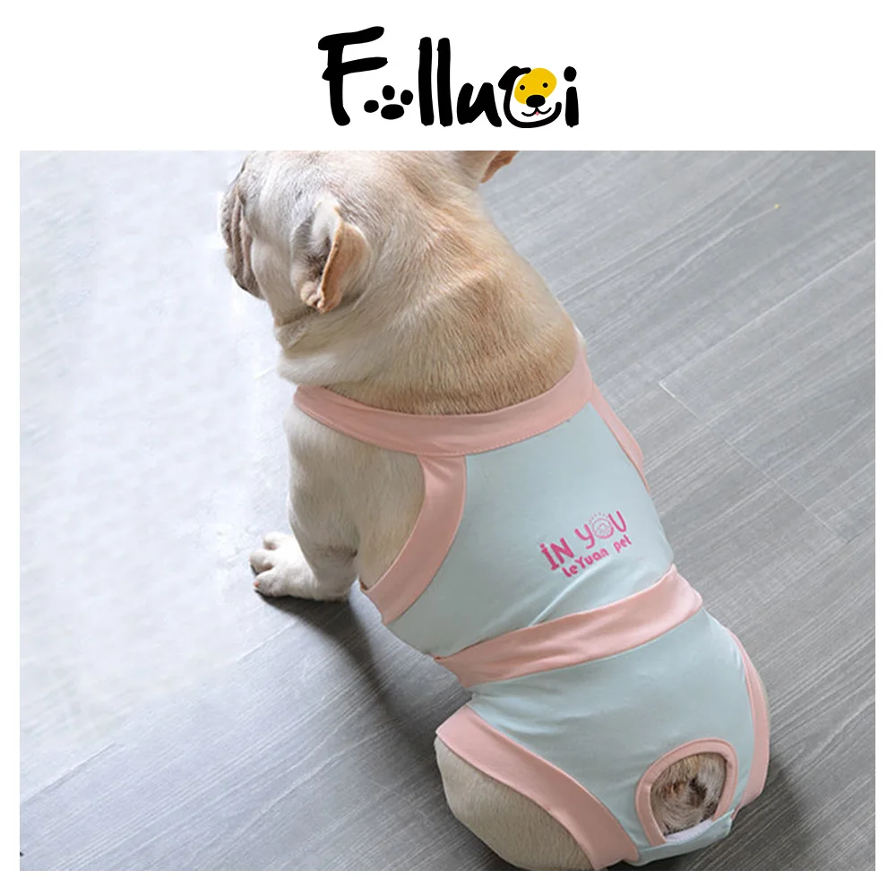 

Female Dog Diaper Washable Girl Dog Dipers Physiological Pants For French Bulldog Underwear Sanitary Shorts Color Matching Vest