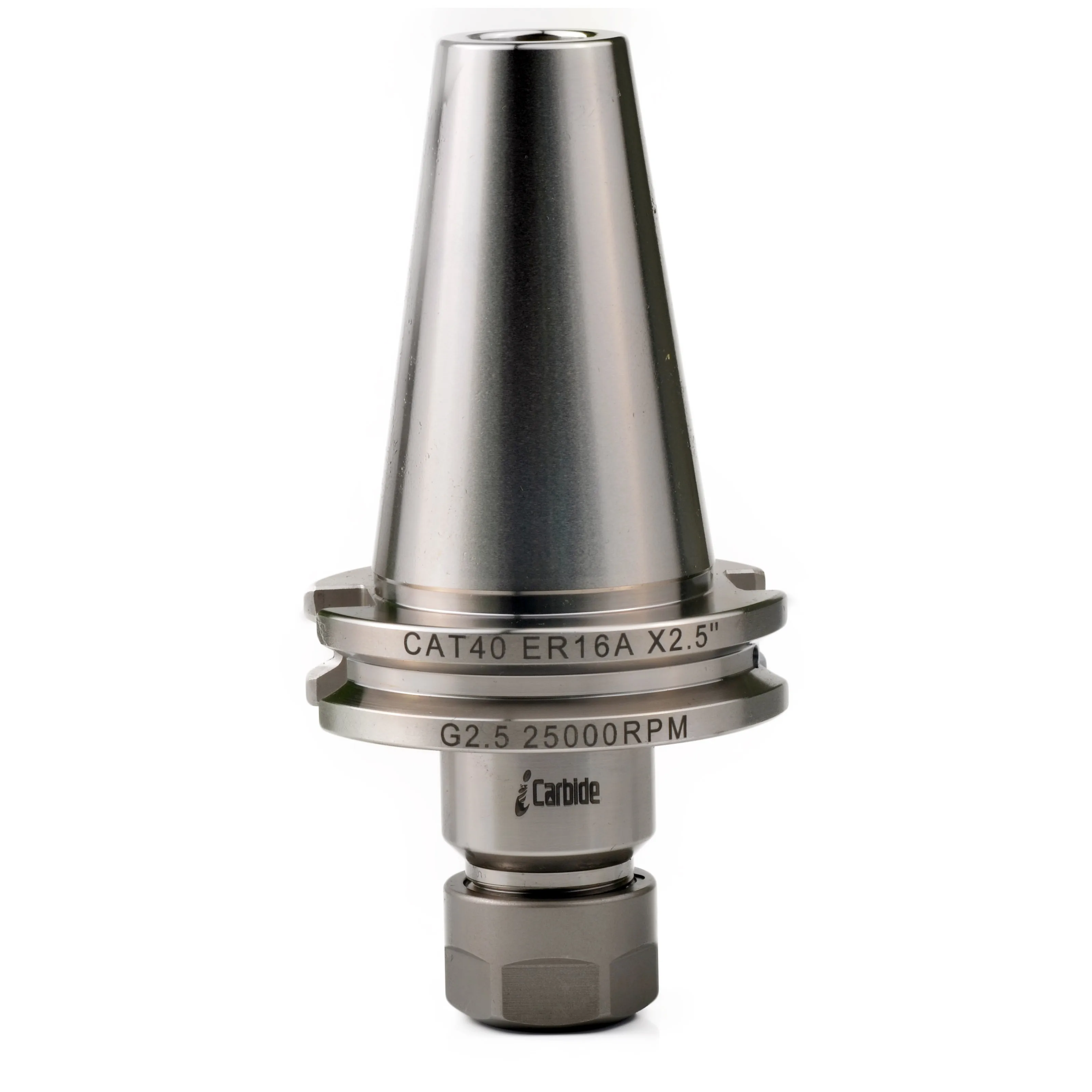 

New iCarbide 5/8-11 CAT40 ER16 2.5" Collet Chuck Tool Holder G2.5 25000rpm Only Ship to US