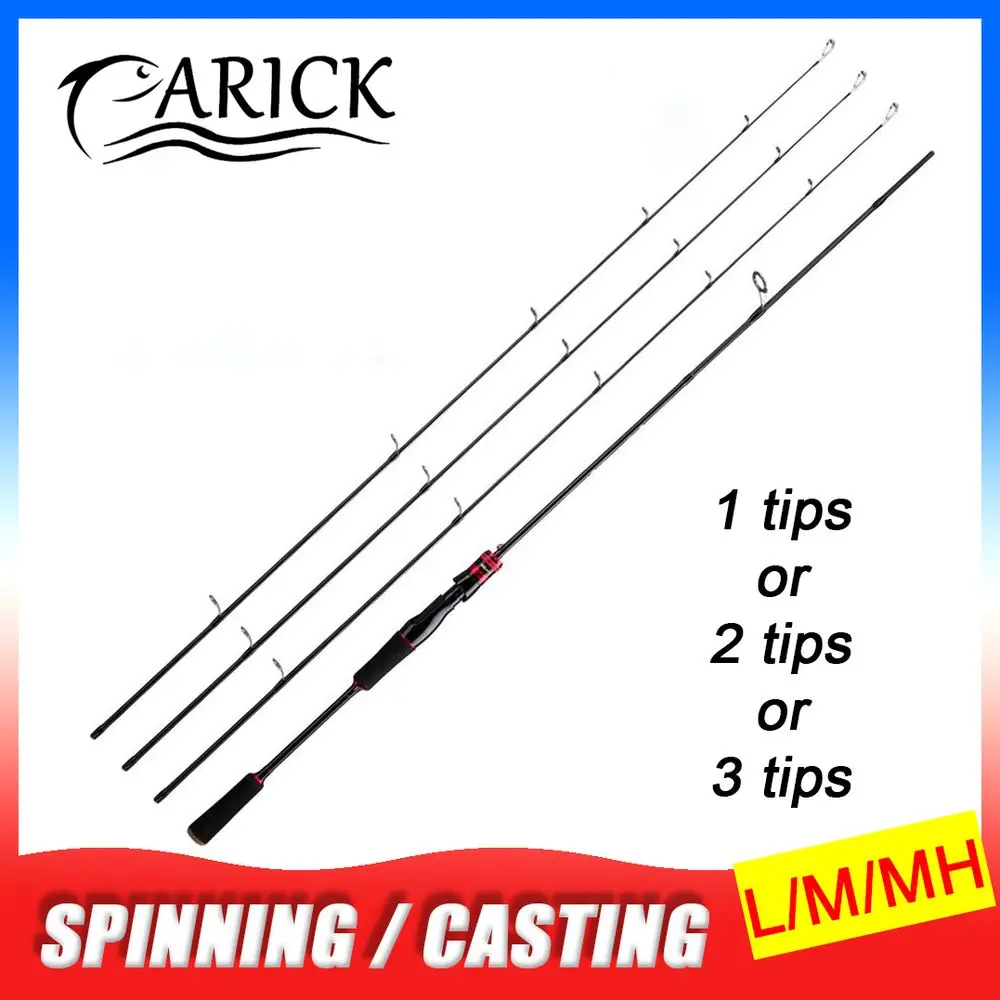 

3 Tip Baitcasting Fly Fishing Rod Carbon Fiber Ultra Light Spinning Casting Rod 1.68/1.8/2.1/2.4m Lure 4-35g Fishing Pole Tackle