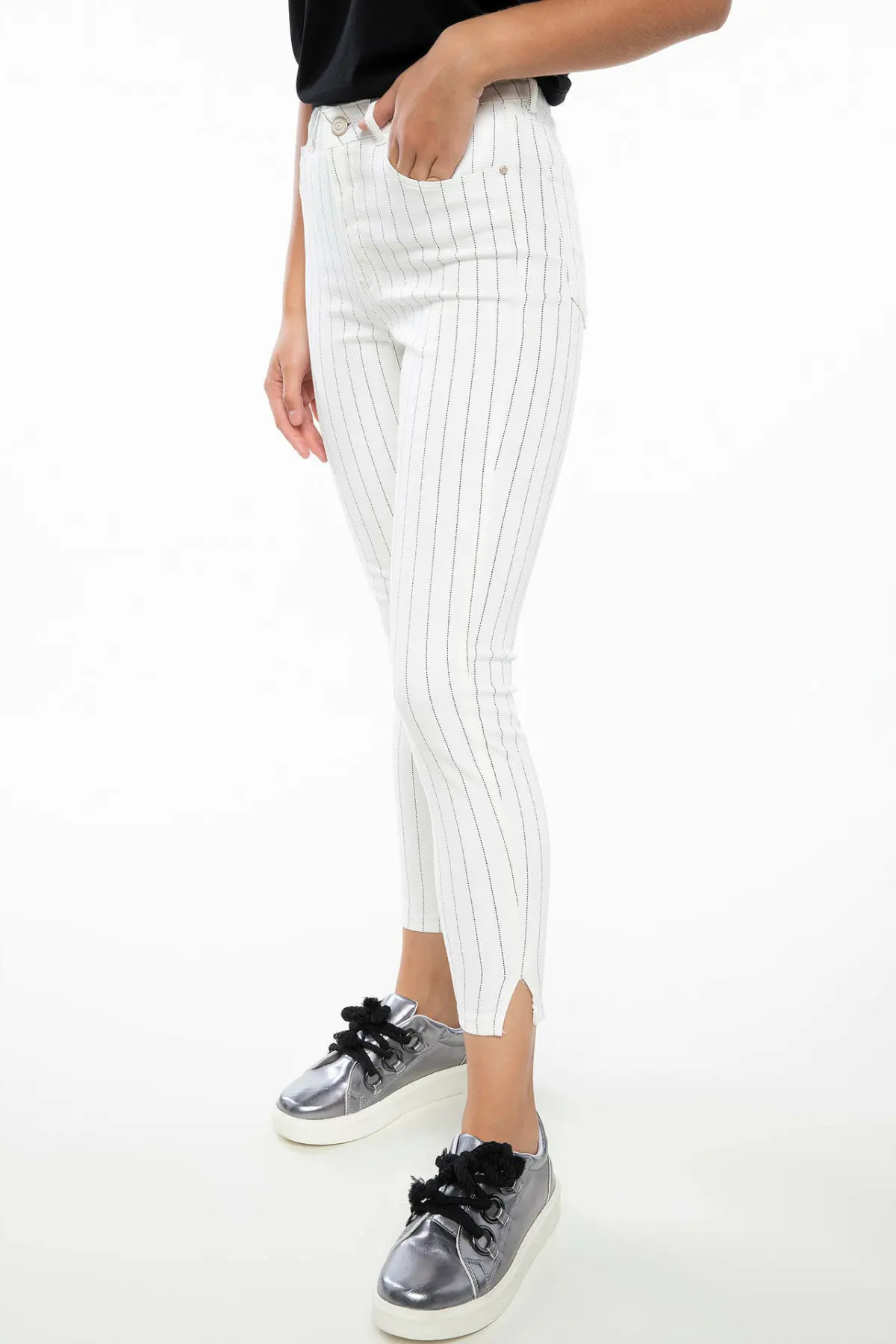 Дефакто Женская мода Высокая талия повседневные женские обтягивающие брюки