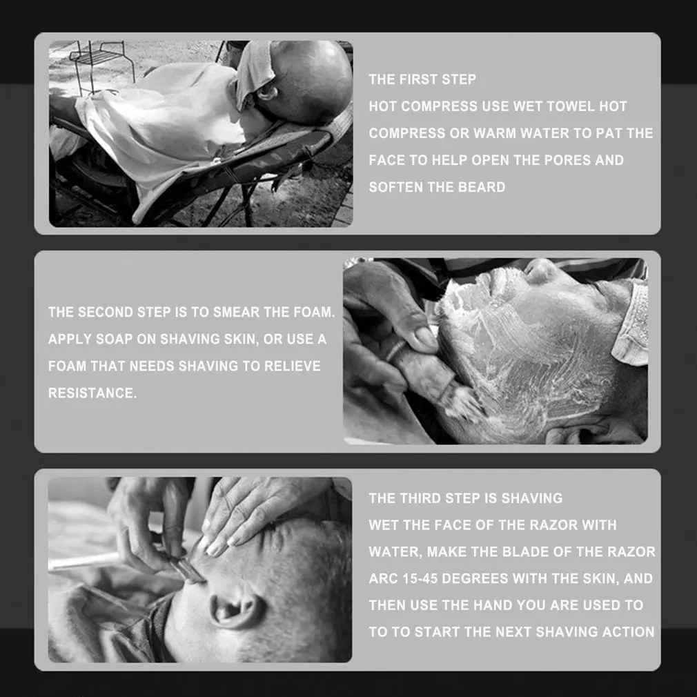 Бритва Парикмахерская с прямыми краями инструмент для стрижки бороды бровей