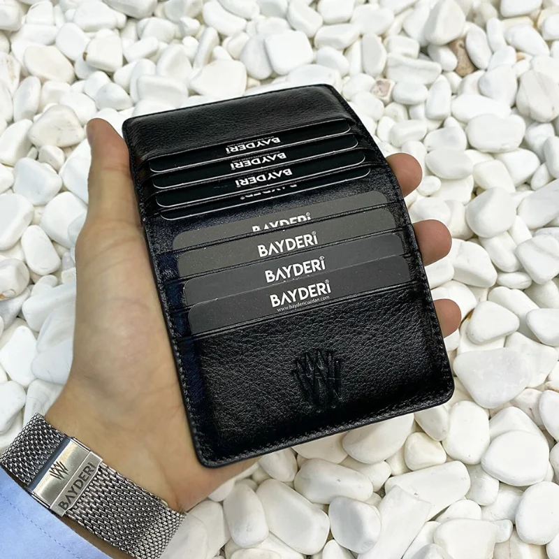 Черный вежливый кошелек из натуральной кожи для карт мужской мужские кошельки