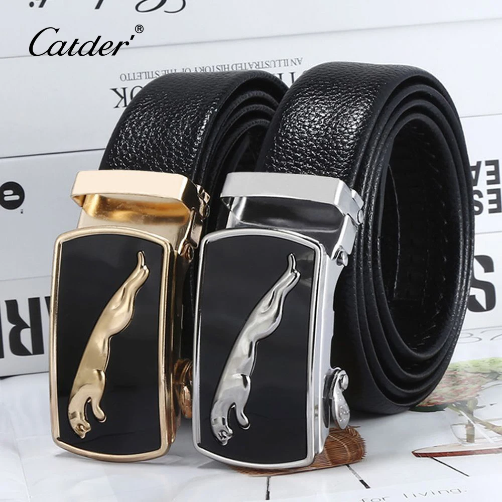 

Catder Men'S Belt Genuine Leather Men'S Belt Designer Luxury Business Casual Automatic Buckle Men'S Dress Belts Men Belts Luxury