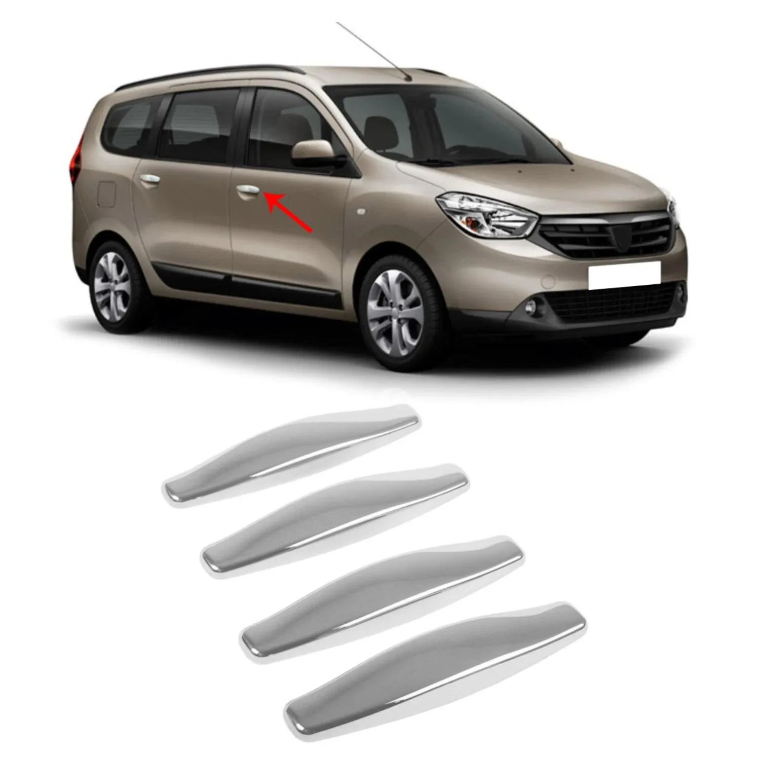 

Хромированная дверная ручка Dacia, 4 двери, нержавеющая сталь (2013-)