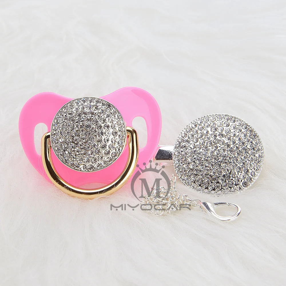 MIYOCAR Золотая красивая принцесса bling Серебряная «соска» и Соска-пустышка набор клипсов BPA бесплатно пустышка bling уникальный дизайн как