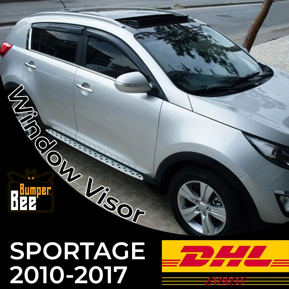 

Car Window Accessories KIA Sportage 2010 2011 2012 2013 2014 2015 2016 2017 Window Deflector Rain Guard Visor Awnings