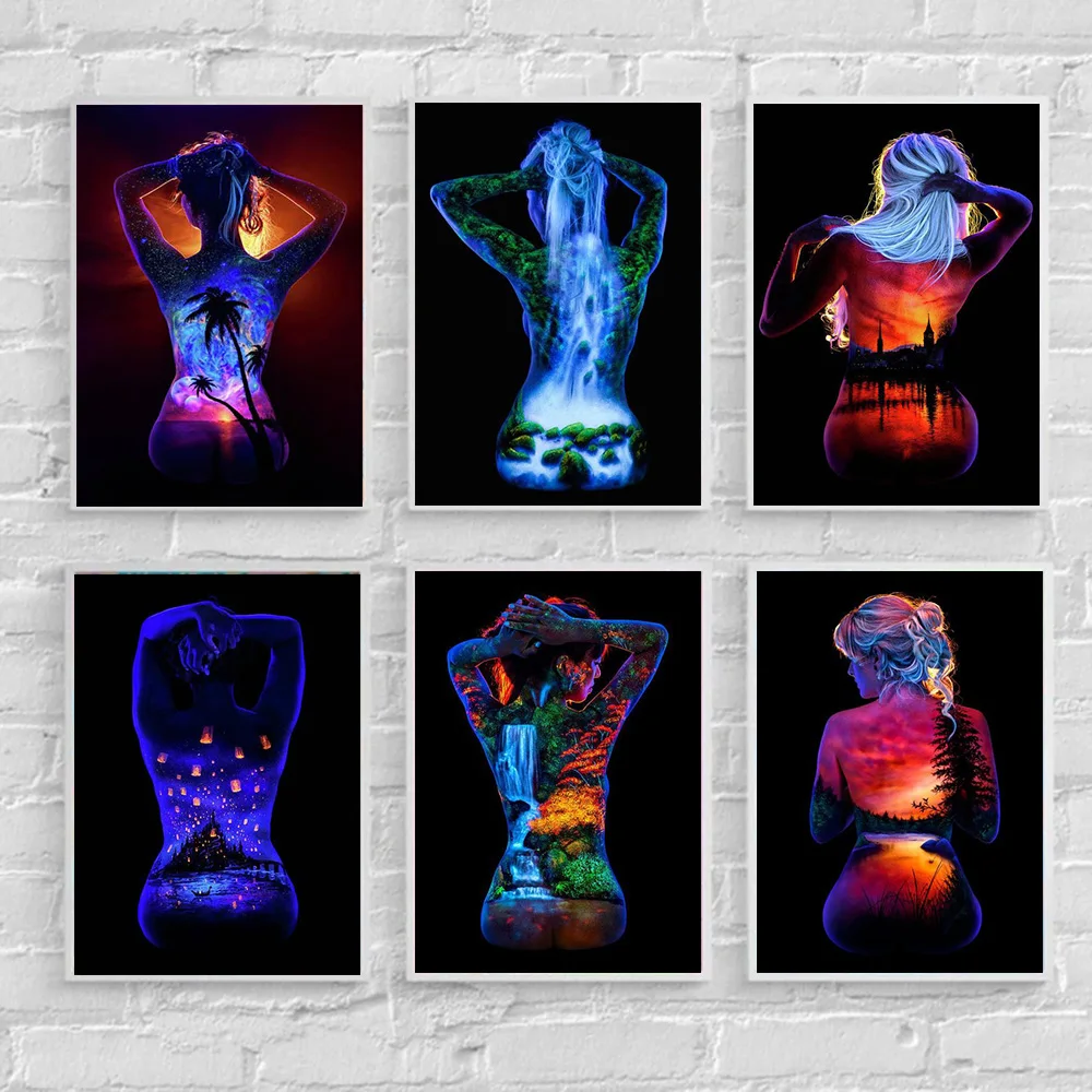 

Abstract Colorful Woman Body Landscape Art Canvas Painting Posters Prints Wall Pictures for Living Room Home Decor Cuadros