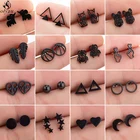 Серьги-гвоздики из нержавеющей стали с геометрическим рисунком, унисекс